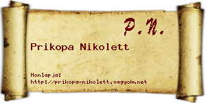 Prikopa Nikolett névjegykártya