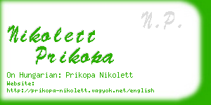 nikolett prikopa business card